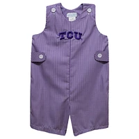 Infant Vive La Fete Purple TCU Horned Frogs Gingham Jon Romper