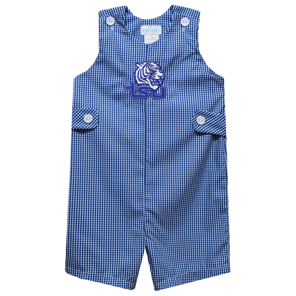 Infant Vive La Fete Royal Tennessee State Tigers Gingham Jon Romper