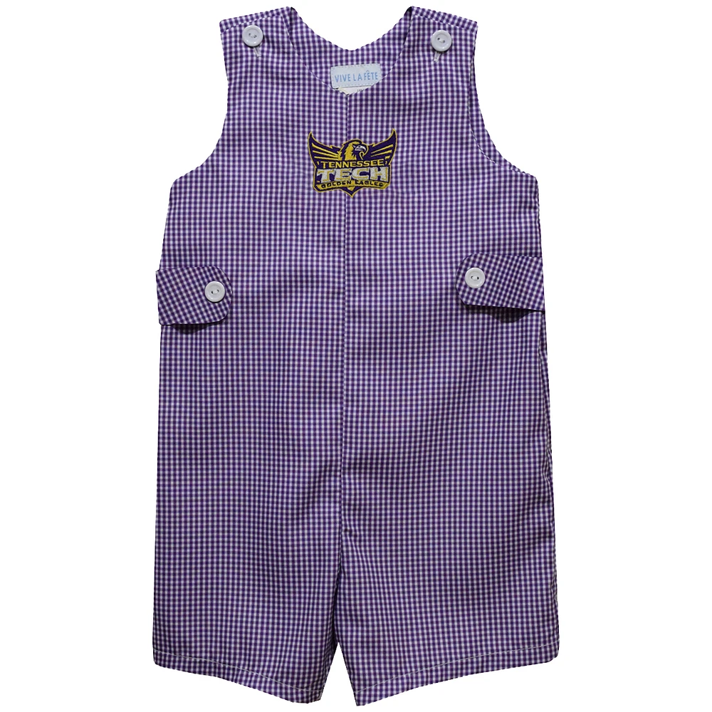 Infant Vive La Fete Purple Tennessee Tech Golden Eagles Gingham Jon Romper