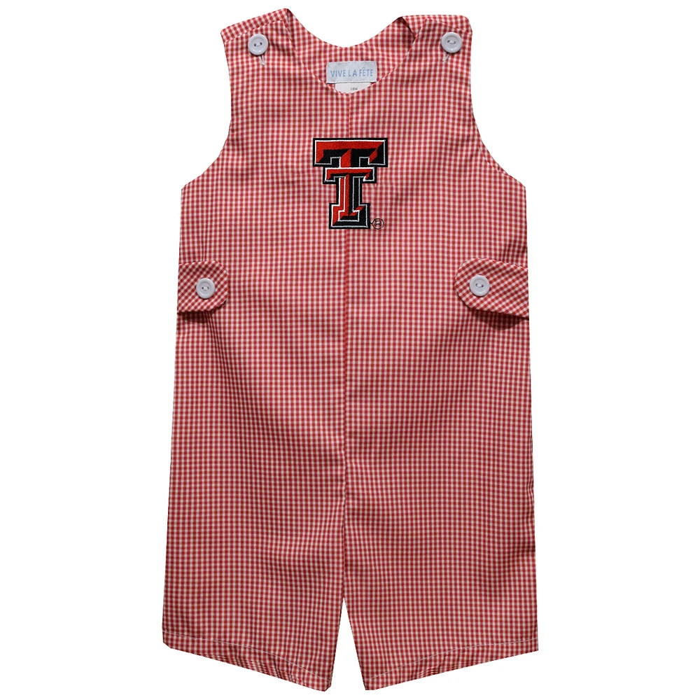 Infant Vive La Fete Red Texas Tech Raiders Gingham Jon Romper