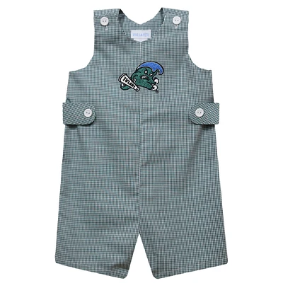 Infant Vive La Fete Green Tulane Wave Gingham Jon Romper