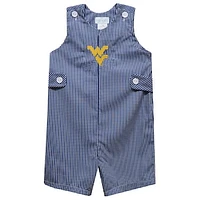 Infant Vive La Fete Navy West Virginia Mountaineers Gingham Jon Romper