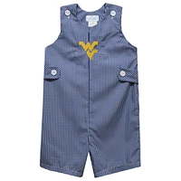 Infant Vive La Fete Navy West Virginia Mountaineers Gingham Jon Romper