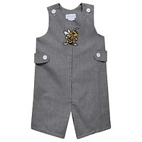 Infant Vive La Fete Black West Virginia State Yellow Jackets Gingham Jon Romper