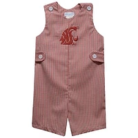 Infant Vive La Fete Crimson Washington State Cougars Gingham Jon Romper