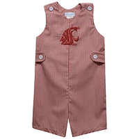 Infant Vive La Fete Crimson Washington State Cougars Gingham Jon Romper