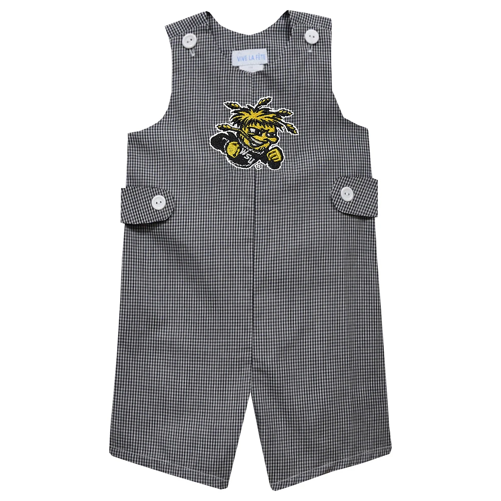 Infant Vive La Fete Black Wichita State Shockers Gingham Jon Romper