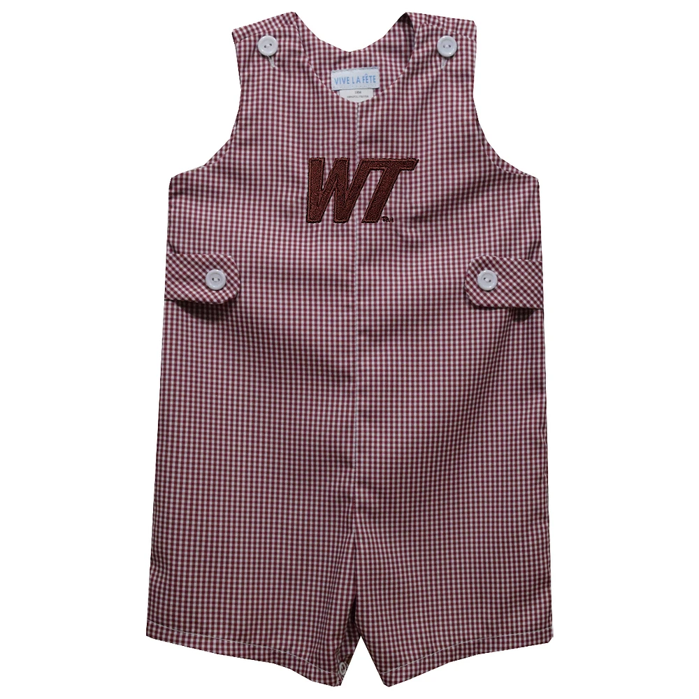Infant Vive La Fete Maroon West Texas A&M Buffaloes Gingham Jon Romper