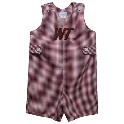 Infant Vive La Fete Maroon West Texas A&M Buffaloes Gingham Jon Romper