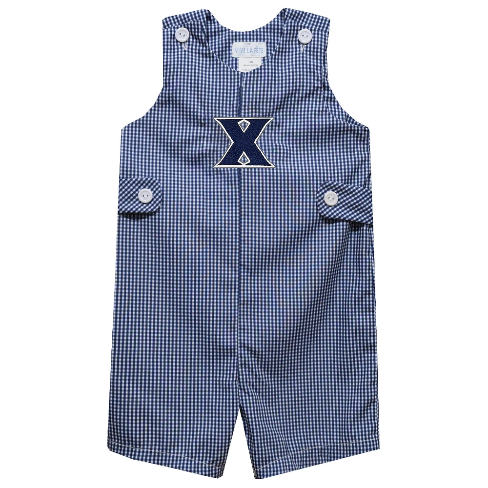 Infant Vive La Fete Navy Xavier Musketeers Gingham Jon Romper