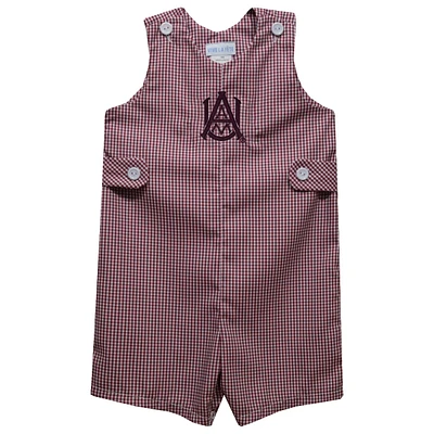 Toddler Vive La Fete Maroon Alabama A&M Bulldogs Gingham Jon Romper