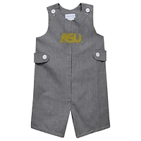 Toddler Vive La Fete Black Alabama State Hornets Gingham Jon Jon Romper