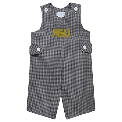 Toddler Vive La Fete Black Alabama State Hornets Gingham Jon Jon Romper