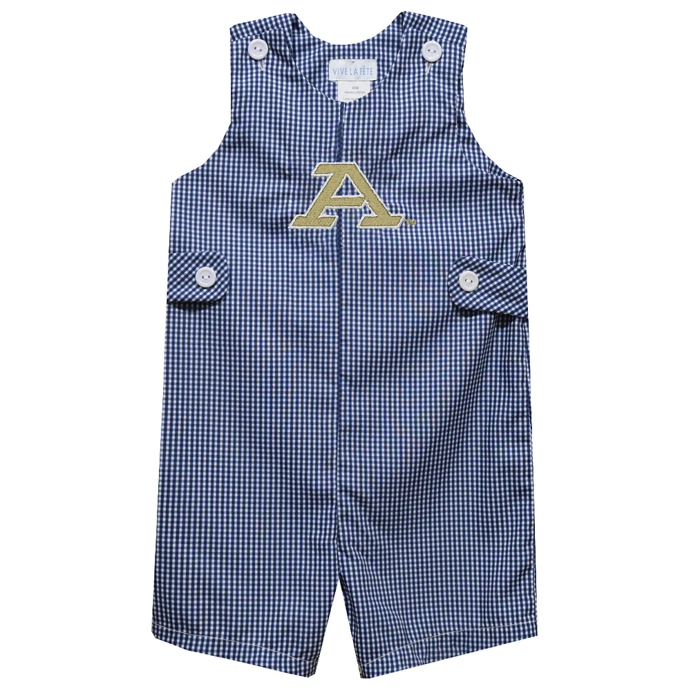 Toddler Vive La Fete Navy Akron Zips Gingham Jon Romper