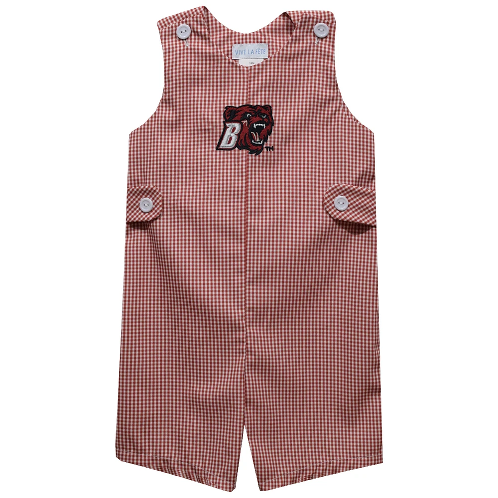 Toddler Vive La Fete Red Bridgewater State Bears Gingham Jon Romper