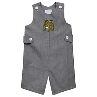 Toddler Vive La Fete Black Bryant Bulldogs Gingham Jon Jon Romper