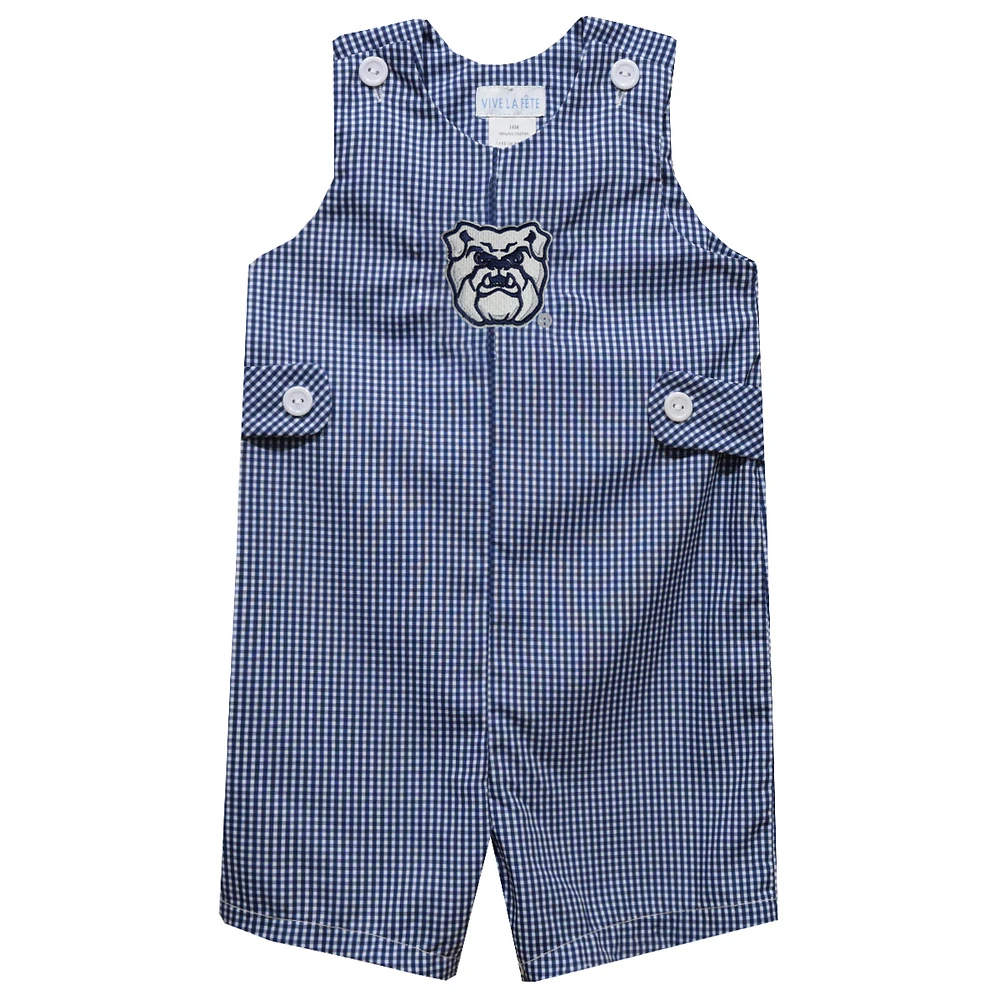 Toddler Vive La Fete Navy Butler Bulldogs Gingham Jon Romper