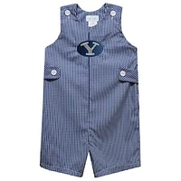 Toddler Vive La Fete Navy BYU Cougars Gingham Jon Romper