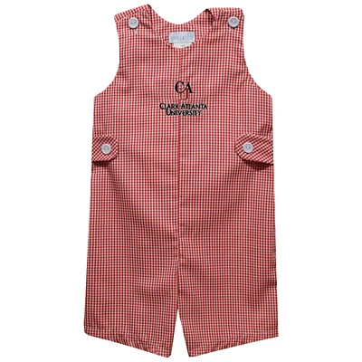 Toddler Vive La Fete Red Clark Atlanta University Panthers Gingham Jon Romper