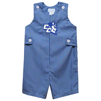 Toddler Vive La Fete Royal Central Connecticut State Blue Devils Gingham Jon Romper