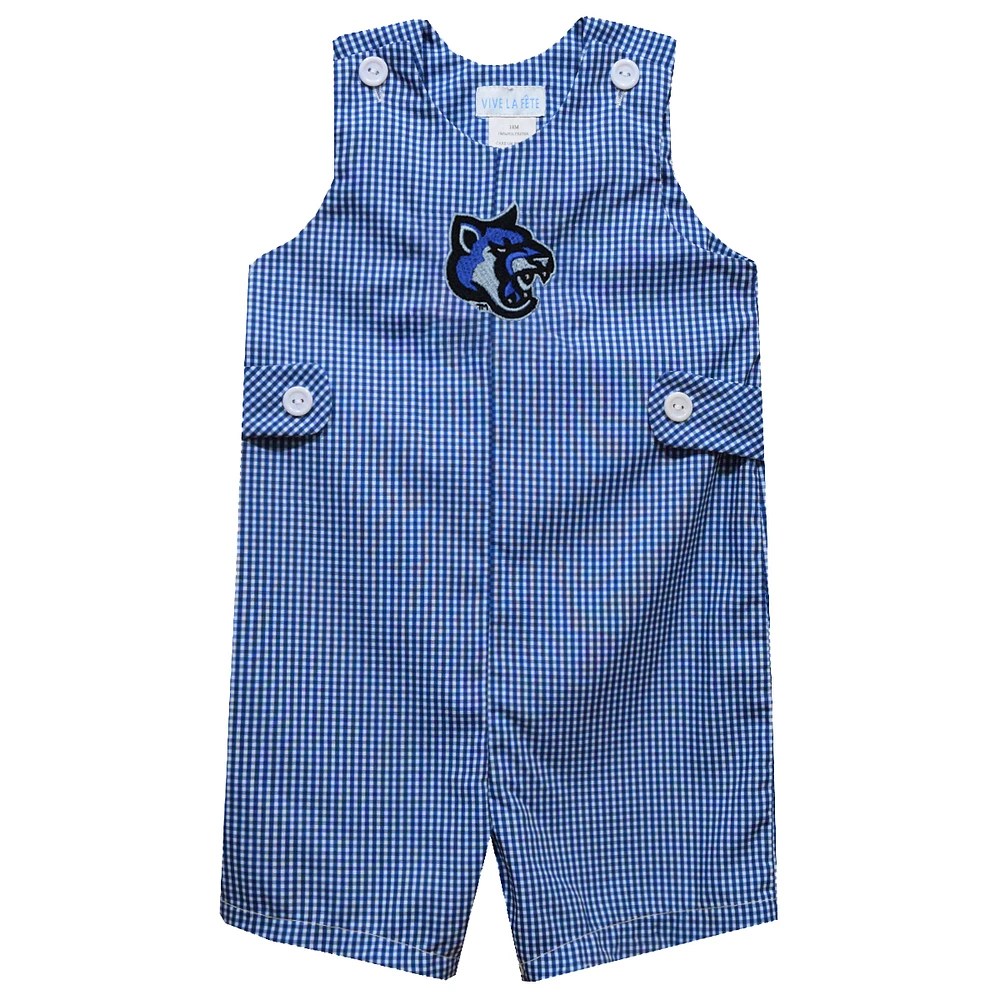 Toddler Vive La Fete Blue Cal State San Marcos Cougars Gingham Jon Romper