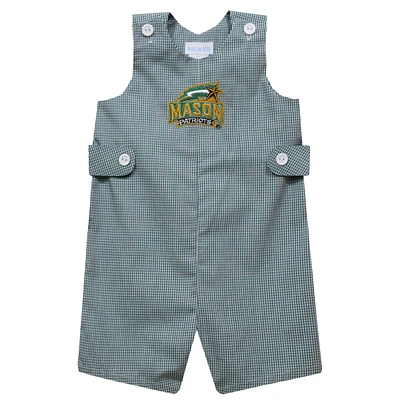 Toddler Vive La Fete Green George Mason Patriots Gingham Jon Romper