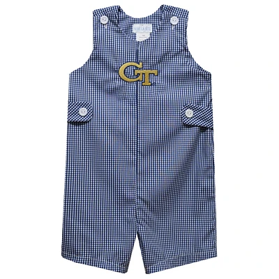 Toddler Vive La Fete Navy Georgia Tech Yellow Jackets Gingham Jon Romper
