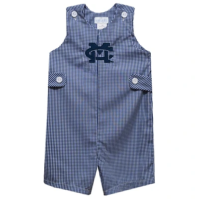 Toddler Vive La Fete Navy Mississippi College Choctaws Gingham Jon Romper