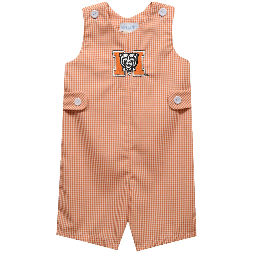 Toddler Vive La Fete Orange Mercer Bears Gingham Jon Romper