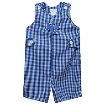 Toddler Vive La Fete Royal MTSU Blue Raiders Gingham Jon Romper