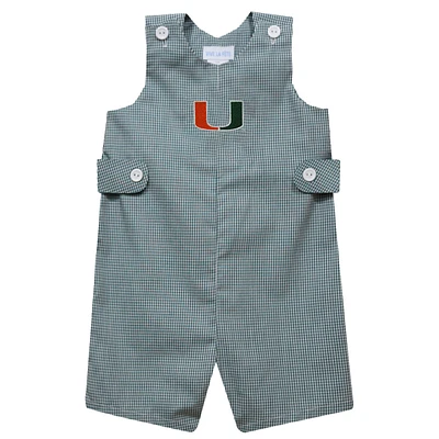 Toddler Vive La Fete Green Miami Hurricanes Gingham Jon Romper