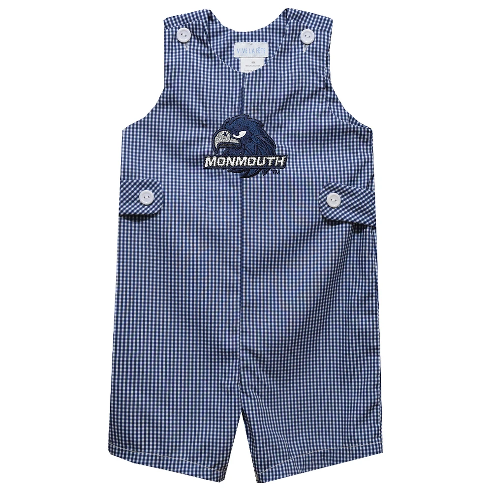Toddler Vive La Fete Navy Monmouth Hawks Gingham Jon Romper