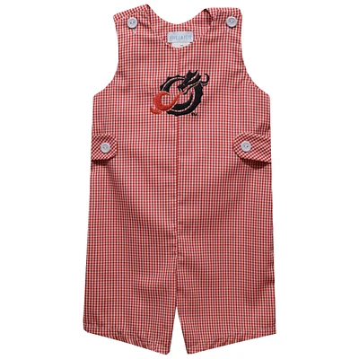Toddler Vive La Fete Red Minnesota State Moorhead Dragons Gingham Jon Romper