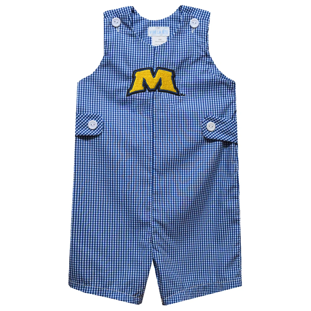 Toddler Vive La Fete Blue Morehead State Eagles Gingham Jon Romper
