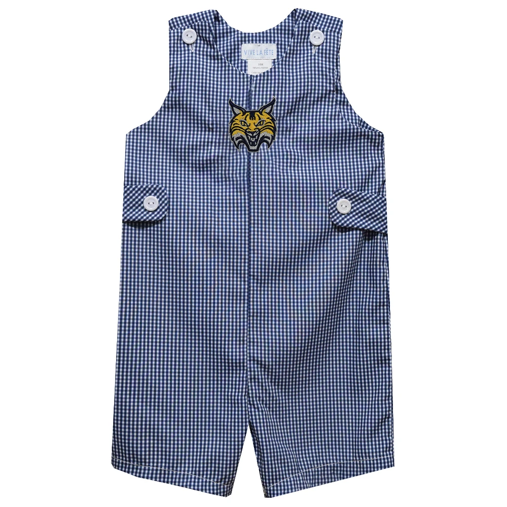 Toddler Vive La Fete Navy Quinnipiac Bobcats Gingham Jon Romper
