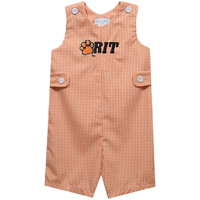 Toddler Vive La Fete Orange Rochester Institute of Technology Tigers Gingham Jon Romper