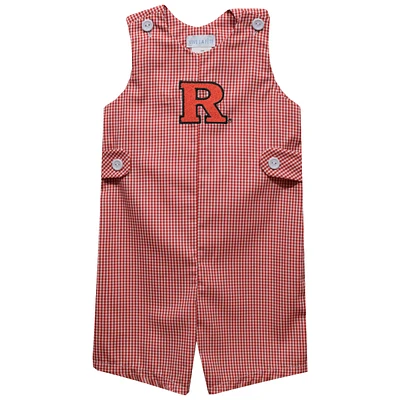Toddler Vive La Fete Scarlet Rutgers Knights Gingham Jon Romper