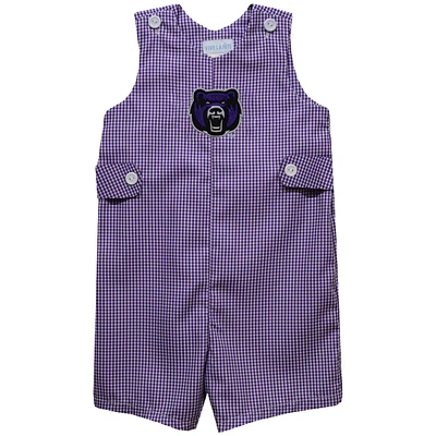 Toddler Vive La Fete Purple Central Arkansas Bears Gingham Jon Romper