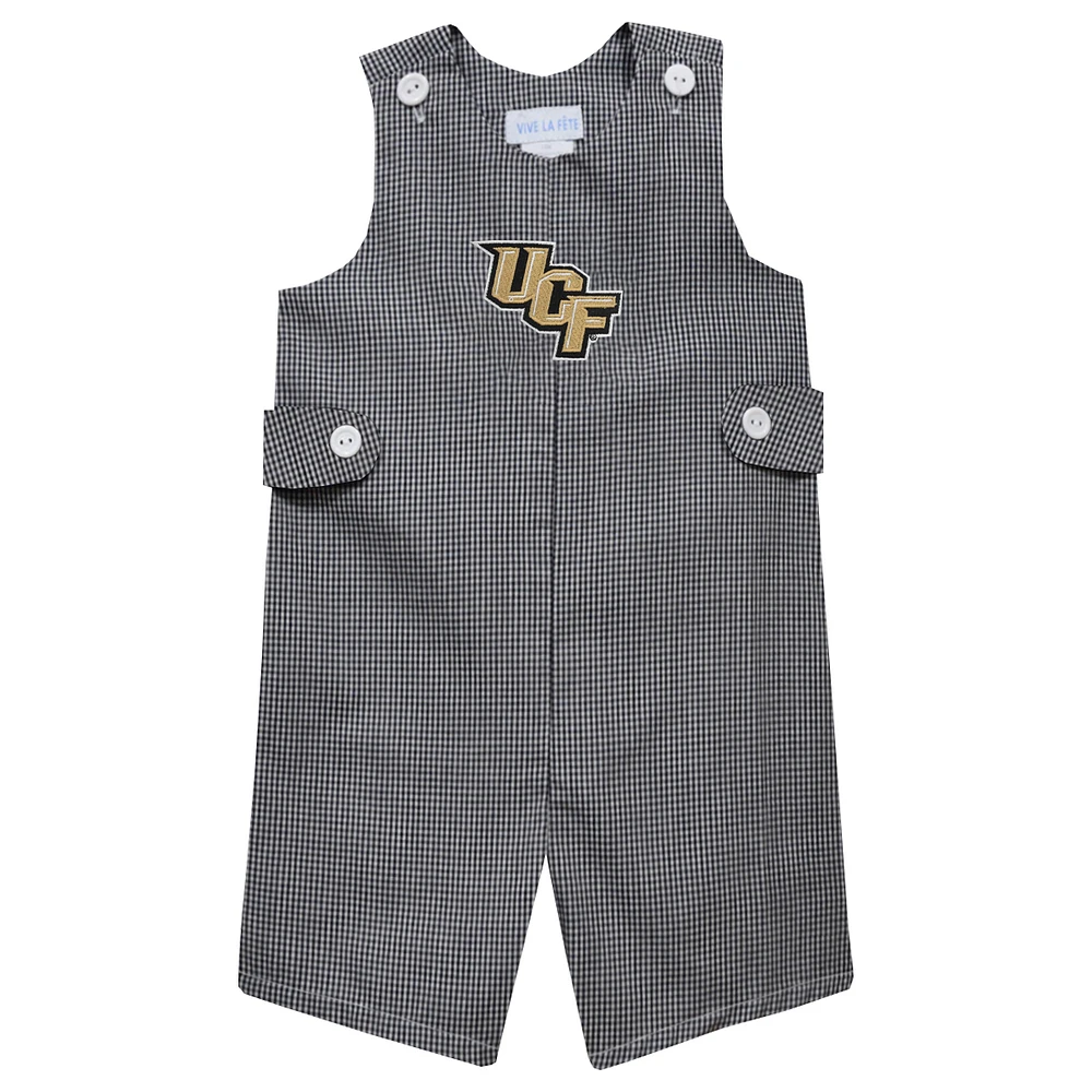 Toddler Vive La Fete Black UCF Knights Gingham Jon Jon Romper