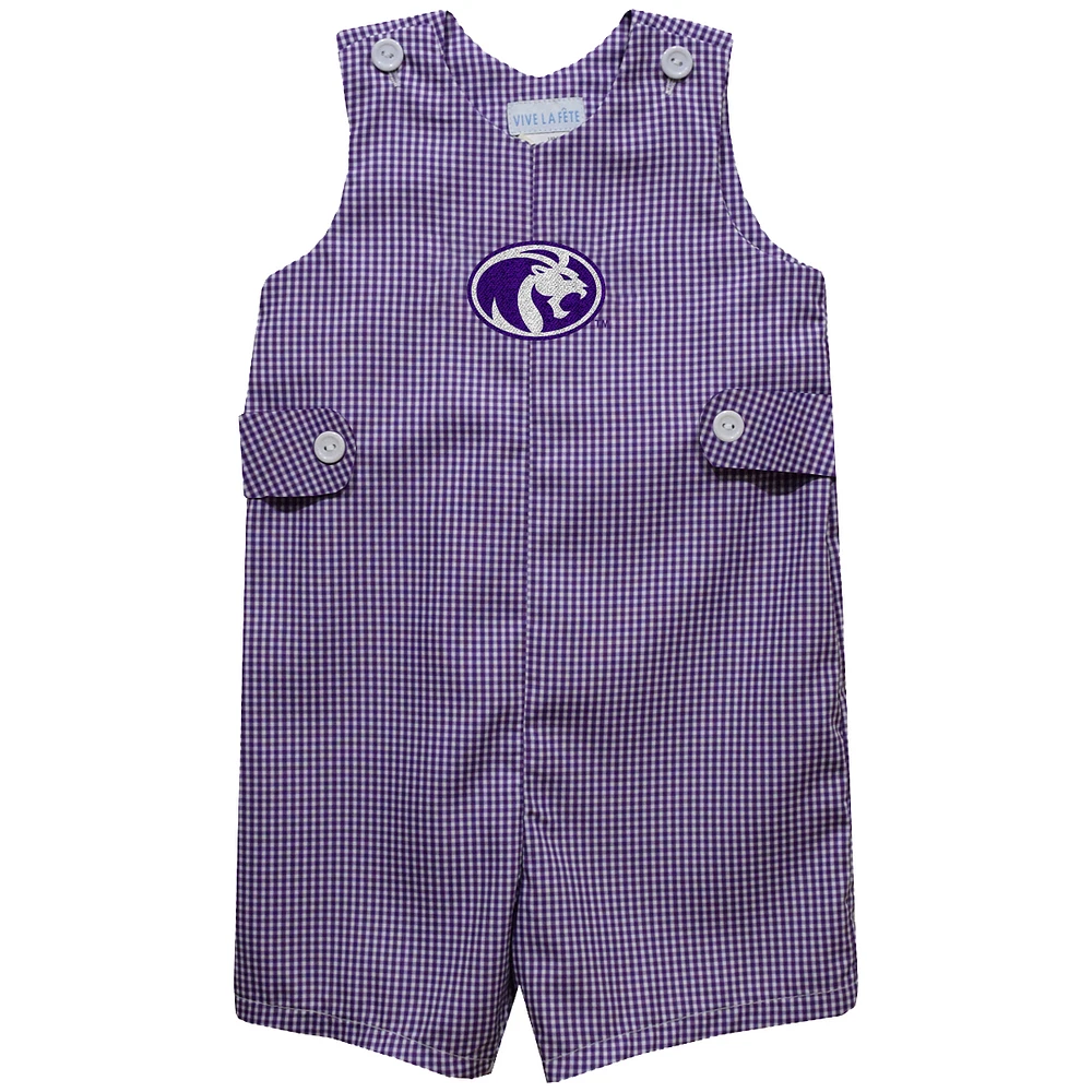 Toddler Vive La Fete Purple North Alabama Lions Gingham Jon Romper