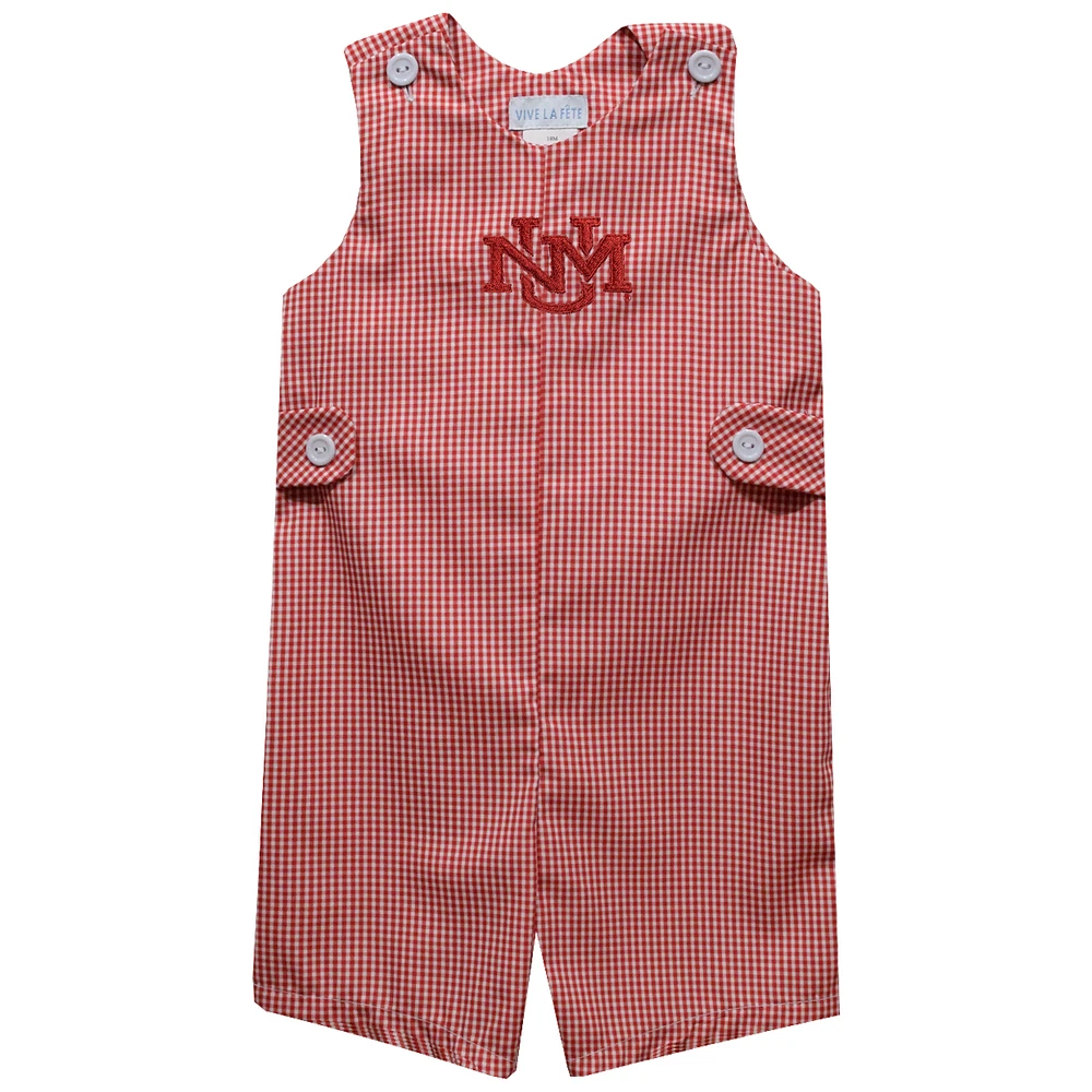 Toddler Vive La Fete Cherry New Mexico Lobos Gingham Jon Romper
