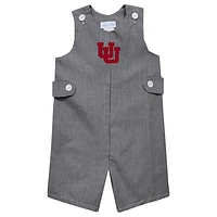 Toddler Vive La Fete Black Utah Utes Gingham Jon Jon Romper