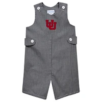 Toddler Vive La Fete Black Utah Utes Gingham Jon Jon Romper