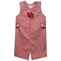 Toddler Vive La Fete Red Utah Utes Gingham Jon Romper