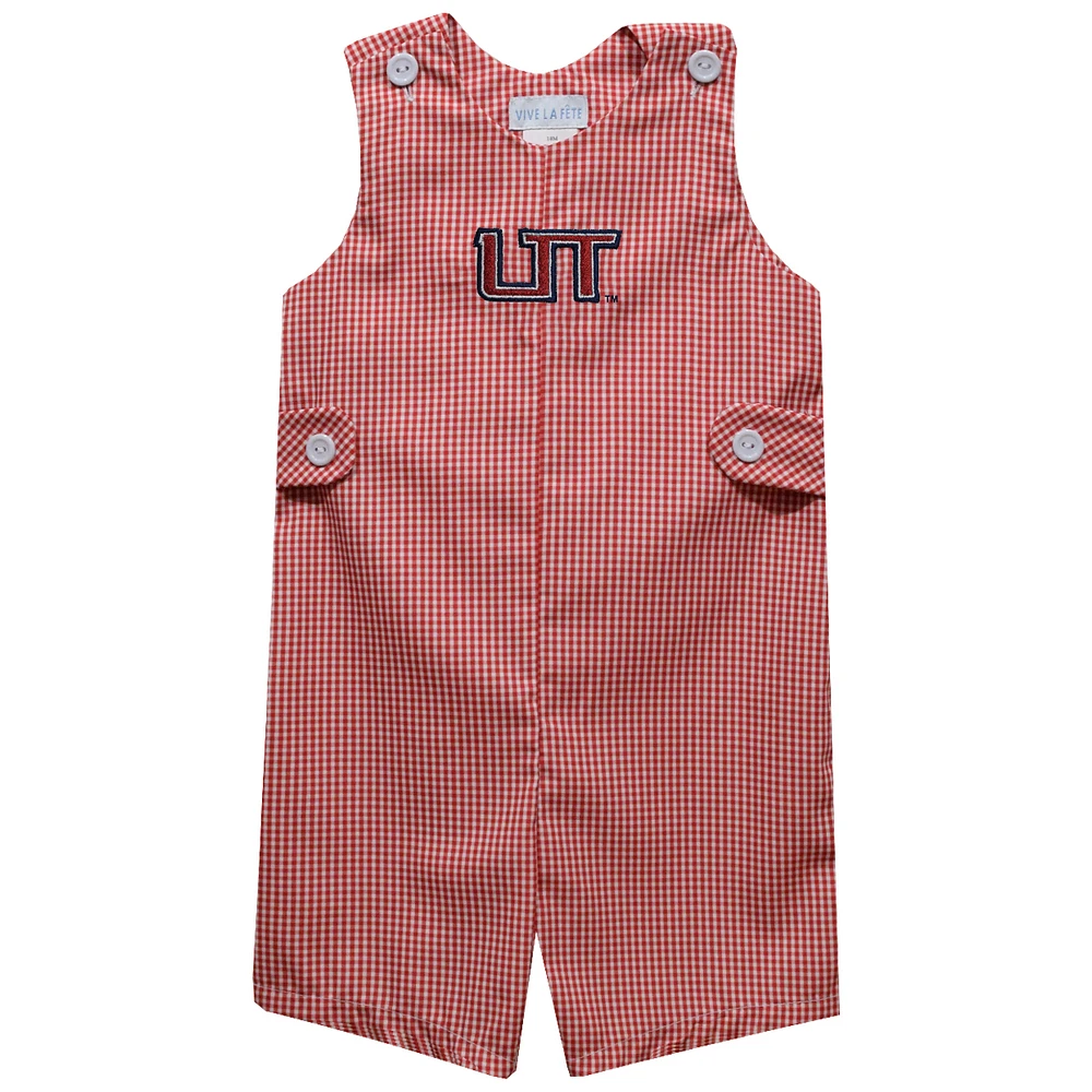 Toddler Vive La Fete Red Utah Tech Trailblazers Gingham Jon Romper