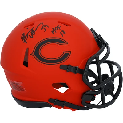 Brian Urlacher Chicago Bears Autographed Riddell Rave Speed Mini Helmet with with "HOF 18" Inscription
