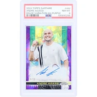 Andre Agassi Autographed 2024 Topps Chrome Sapphire Purple Image Variation #AIV-AAI #10/10 PSA Authenticated 8 Card