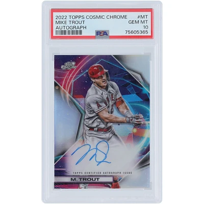 Mike Trout Los Angeles Angels Autographed 2022 Topps Cosmic Chrome #CCA-MT PSA Authenticated 10 Card