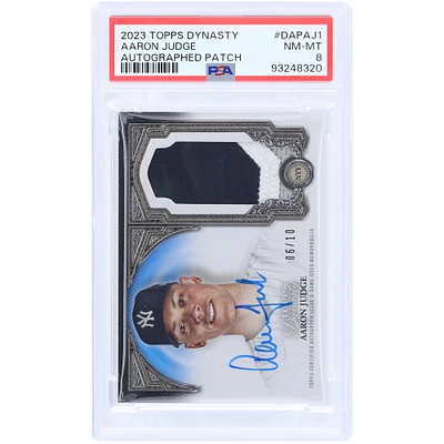 Aaron Judge New York Yankees Autographed 2023 Topps Dynasty 3 Color Game Used Relic #DAP-AJ1 #6/10 PSA Authenticated 8 Card