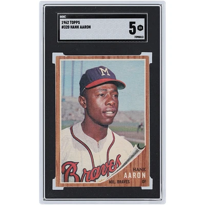 Hank Aaron Atlanta Braves 1962 Topps #320 SGC Authenticated 5 Card